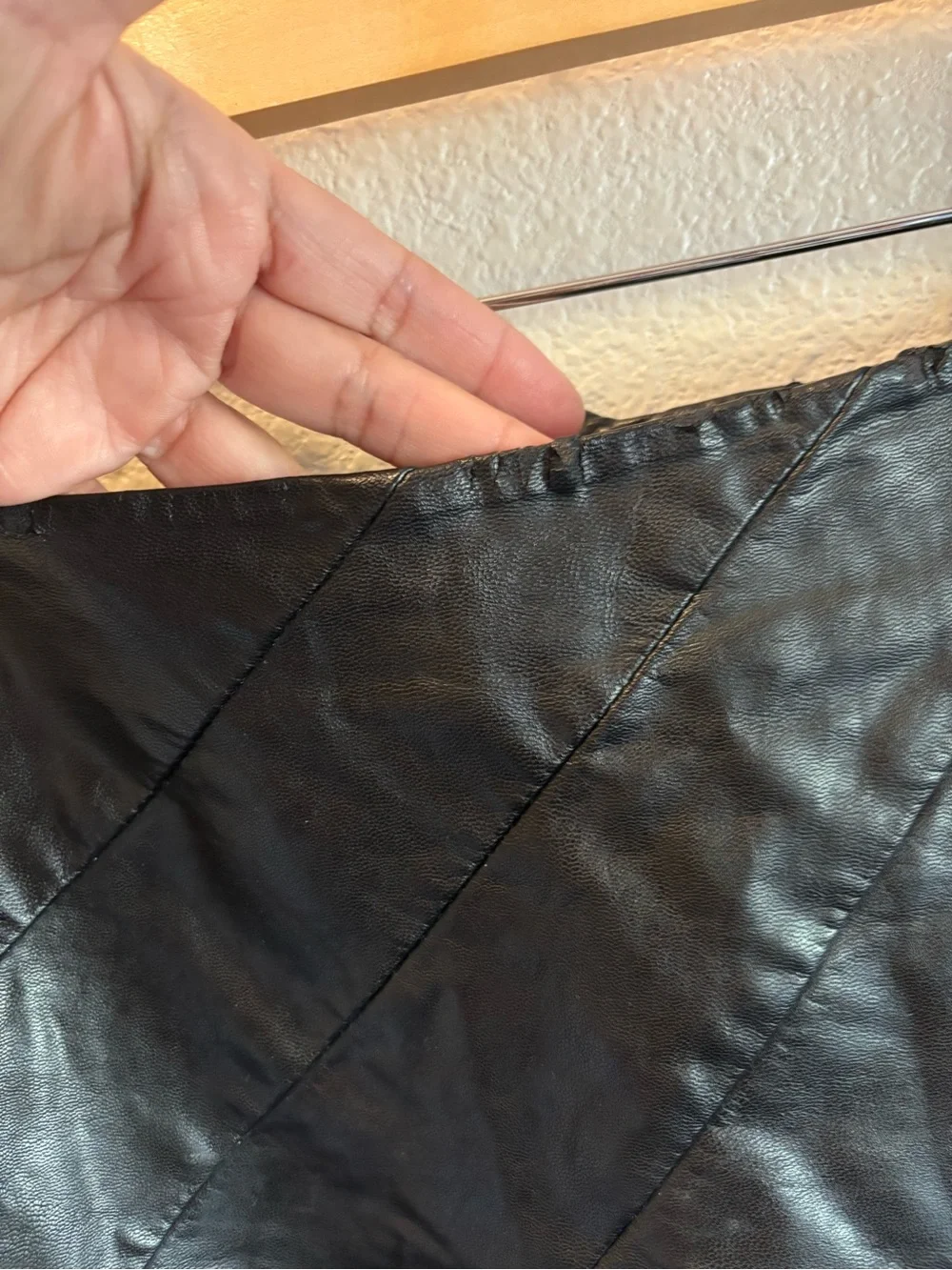 Free People Black Faux Leather Circle Skirt